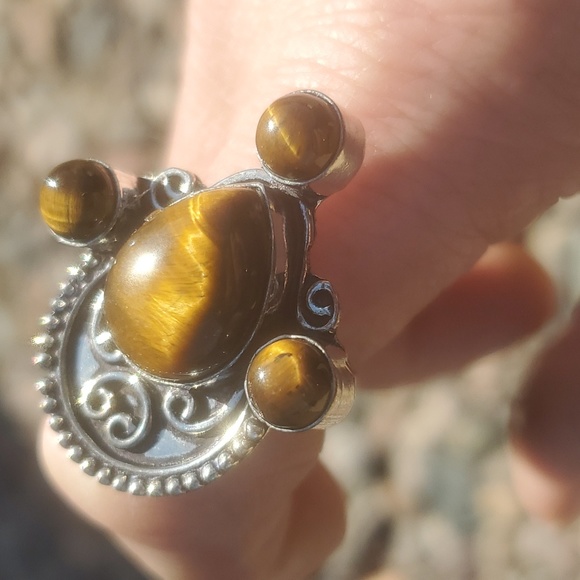 New Tiger Eye 925 Silver Ring. - Picture 14 of 16